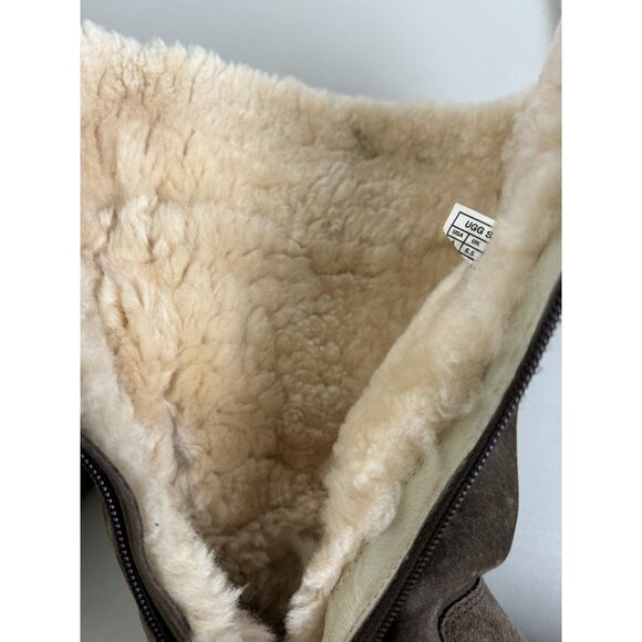 UGG Australia Size 8 “1895 Retro” Cargo Tall Zip Brown Boots Womens shearling - Picture 5 of 16
